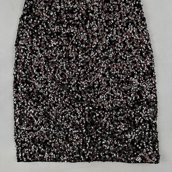 Vince Camuto Sz 0 Black Pink Silver Sequin Sheath Dress Flutter Sleeve New Years - Picture 4 of 9